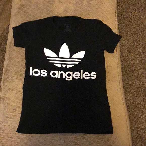 adidas Tops - Black Adidas Los Angeles Trefoil top size S